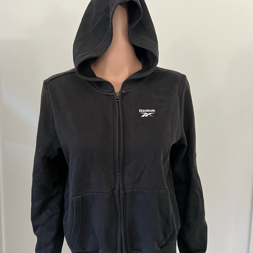 Reebok Black Full-Zip Hooded Sweatshirt